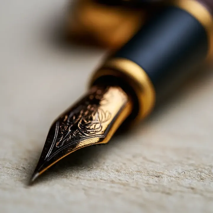 Fountain pen nib in close detail